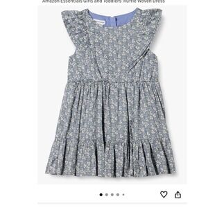 Amazon Essentials Girls Blue Posey Floral Ruffle Woven Dress Kid Size XL 10 Year